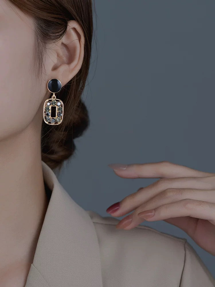 Black Crystal Earrings
