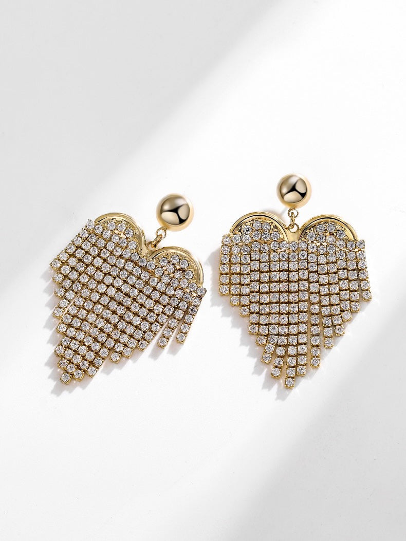Cordate Tassel Earrings