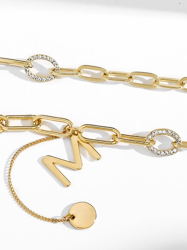 Golden M Letter Necklace