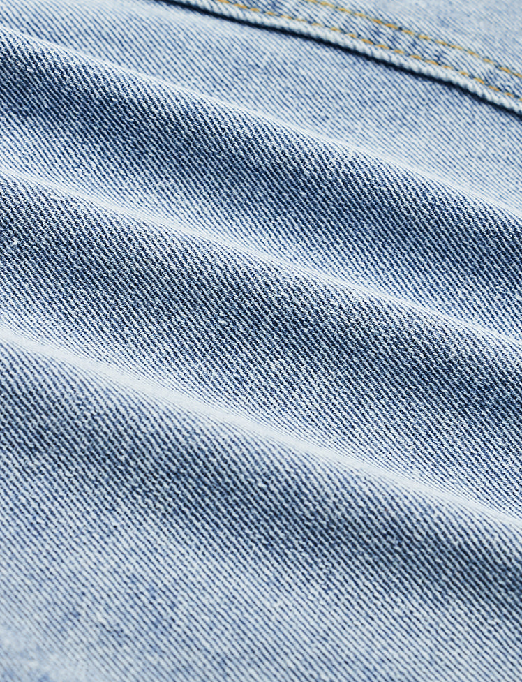 Irregular Fringed Denim Skirt