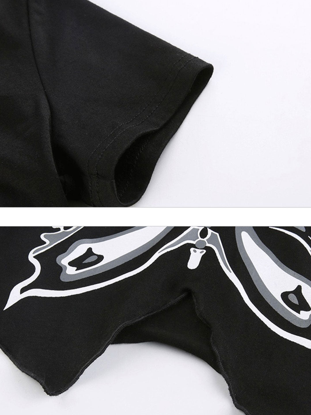 Black Butterfly Irregular Crop Top