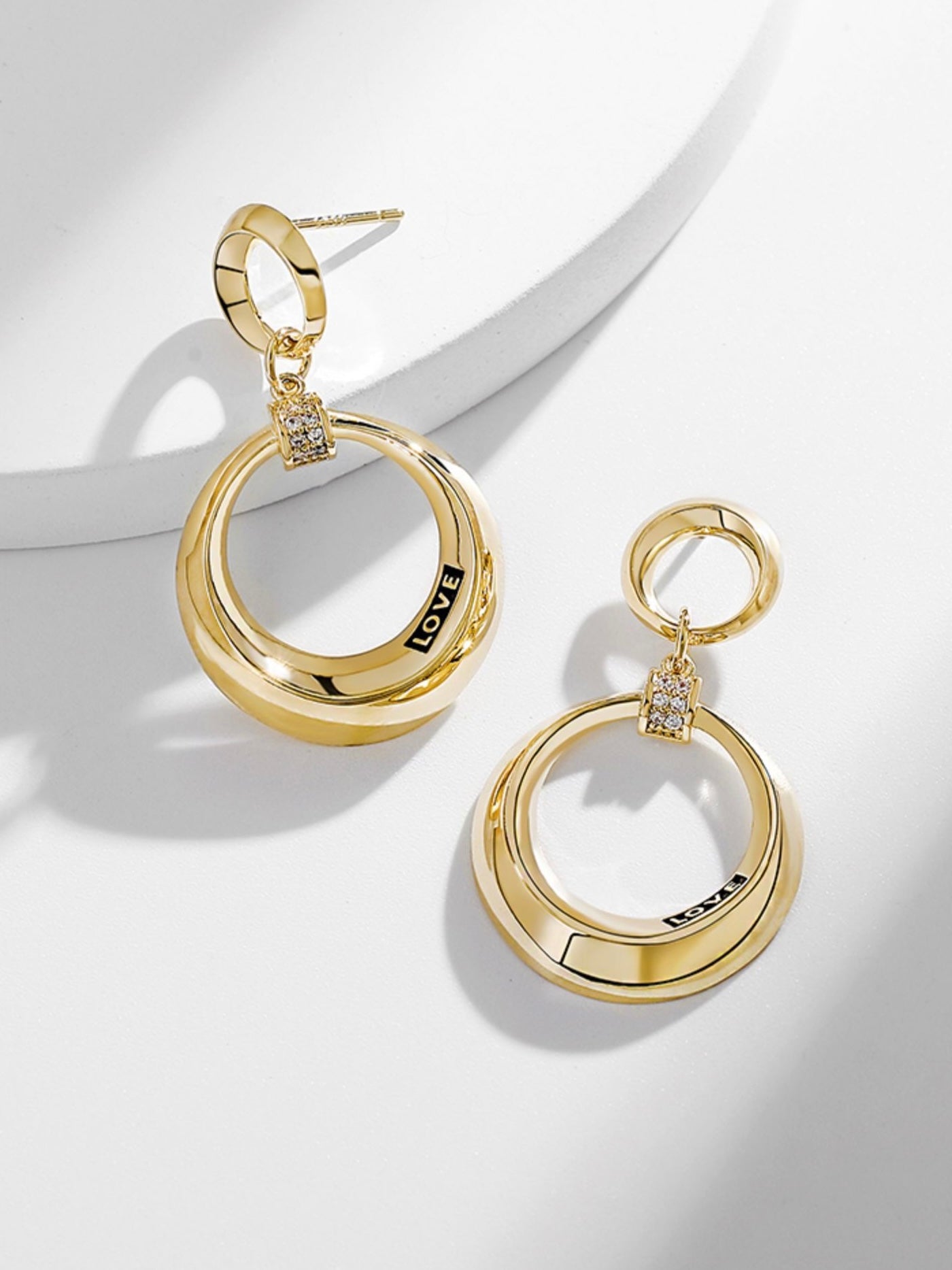 Round Engraved Alloy Earrings