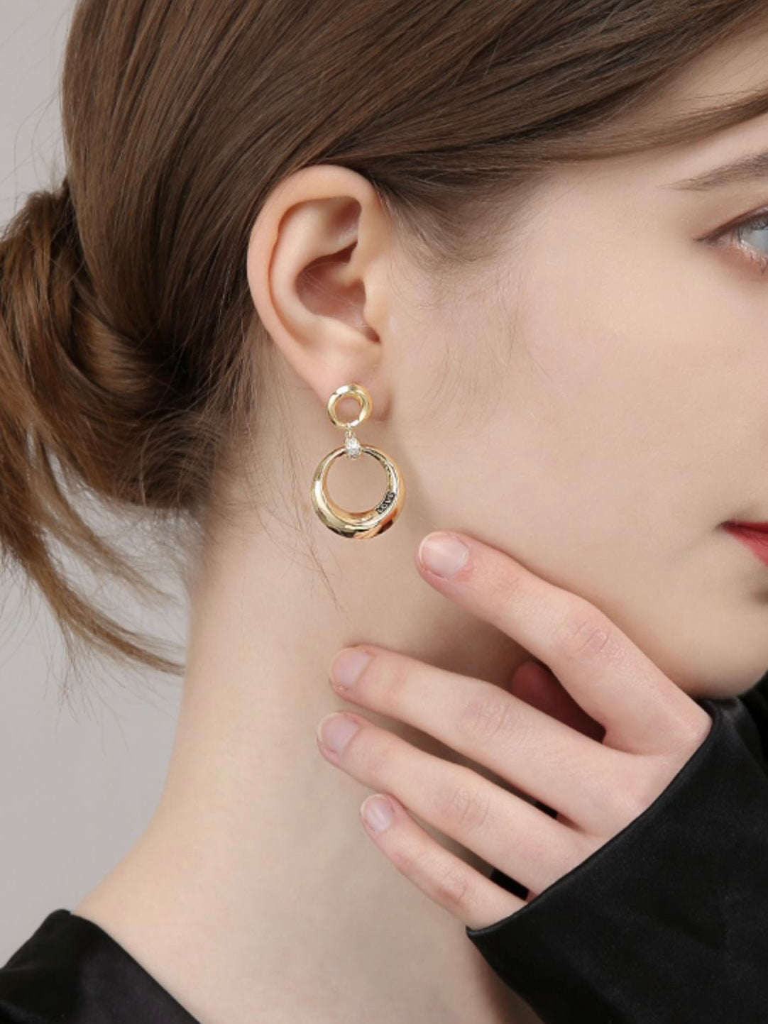 Round Engraved Alloy Earrings