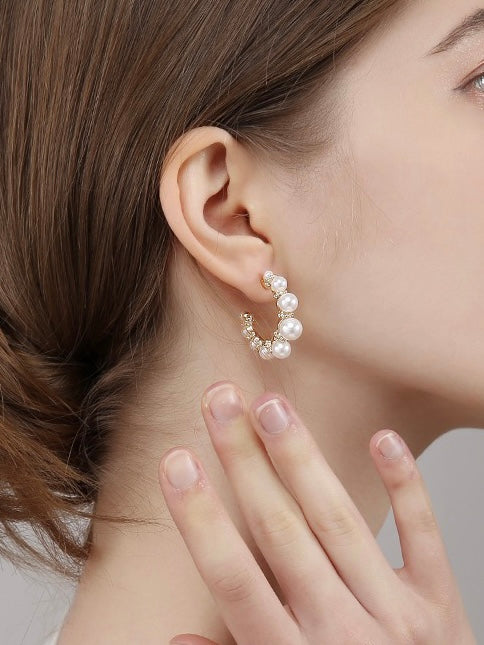 Pearl Round Earrings