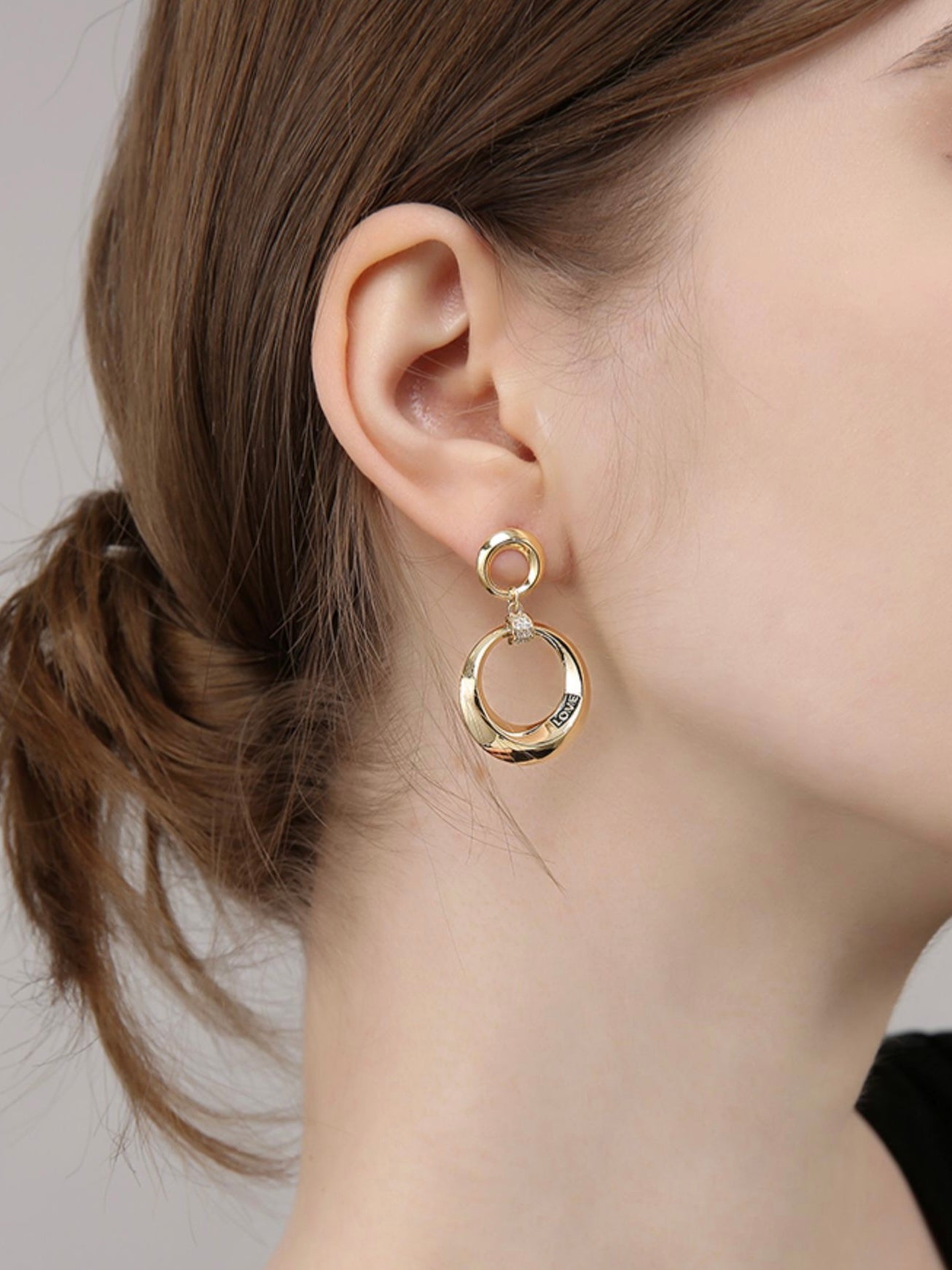 Round Engraved Alloy Earrings