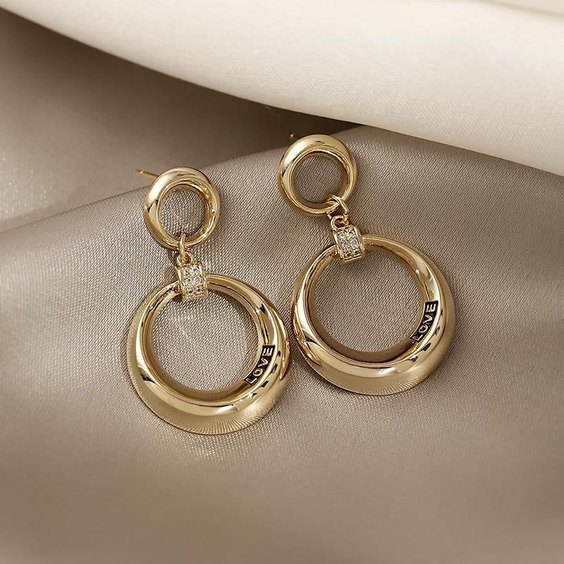Round Engraved Alloy Earrings