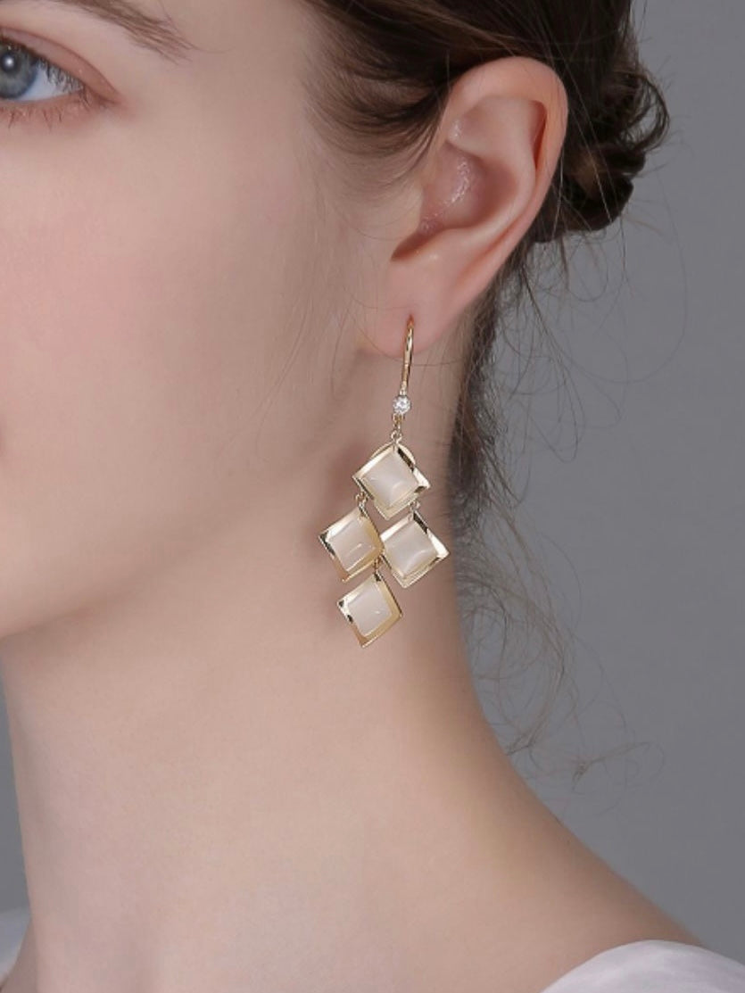 Diamond Opal Earrings
