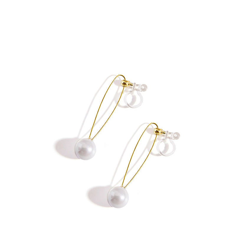 Vintage Metal Pearl Earrings