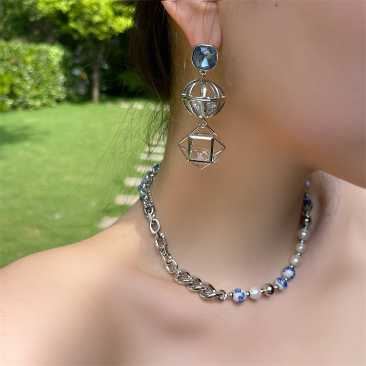 Geometric Crystal Earrings