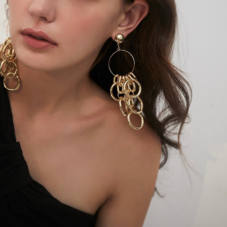 Circle Patchwork Earrings