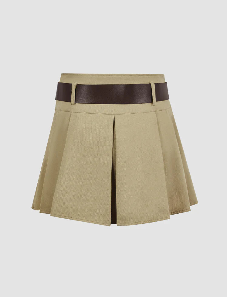 Ruffled Top&Pleated Skirt Set