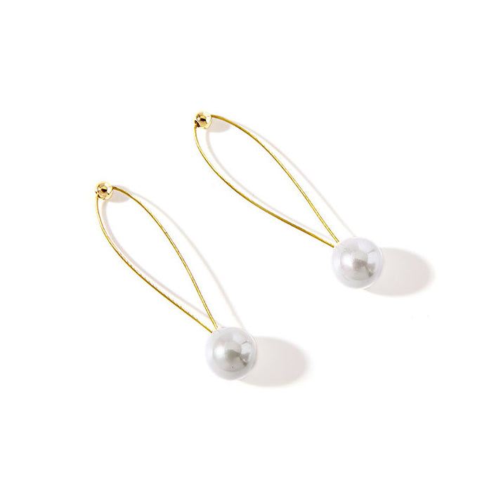Vintage Metal Pearl Earrings