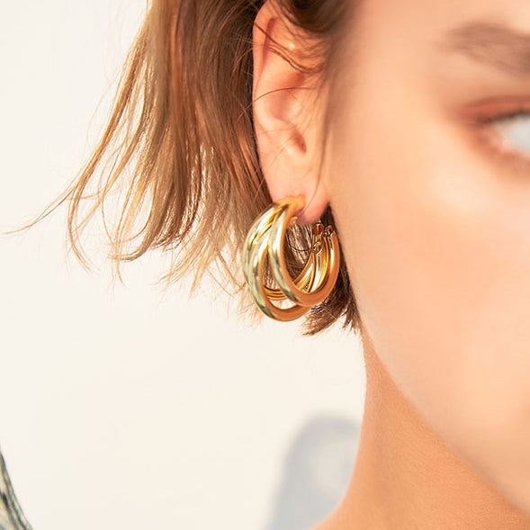 C-shaped Half Circle Earrings