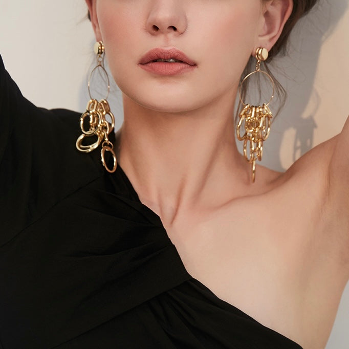 Circle Patchwork Earrings