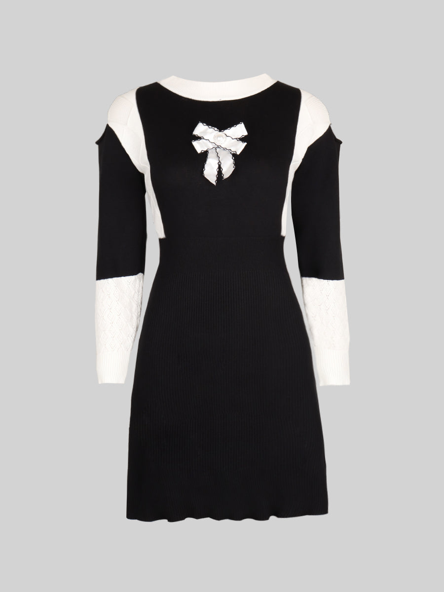 Spliced Bow Tie Dress