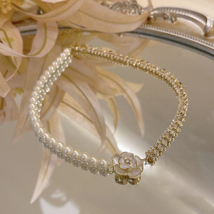 Vintage Pearl Flower Necklace