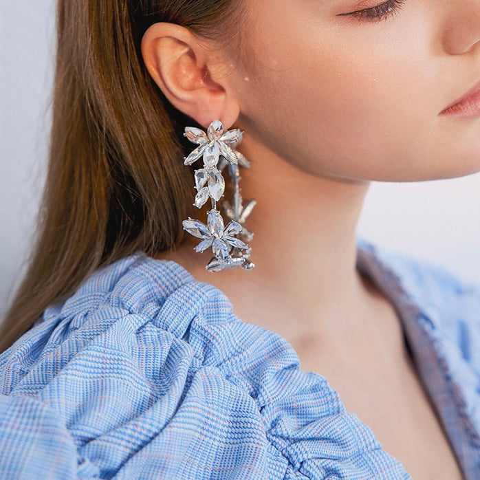 Two-color Flower Round Earrings