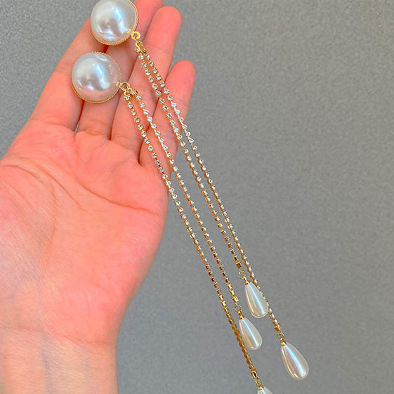 Pearl Tassel Earrings