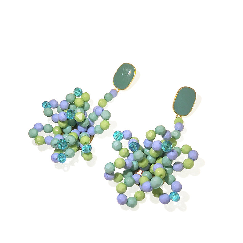 Tri-color Cute Flower Earrings
