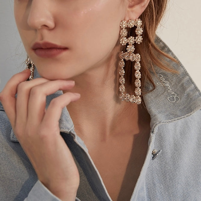 Square Diamond Earrings
