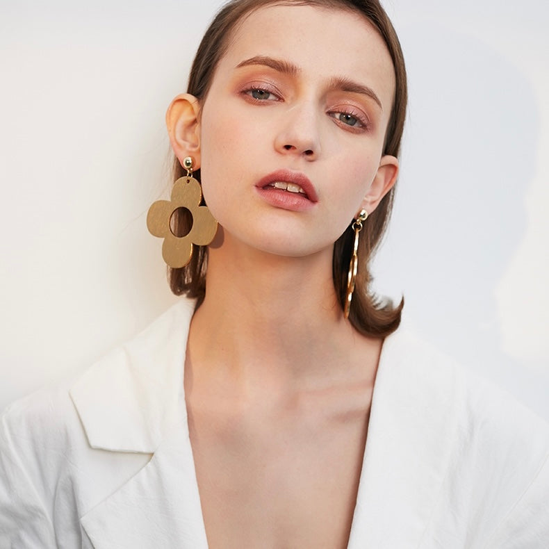 Metal Flower Earrings