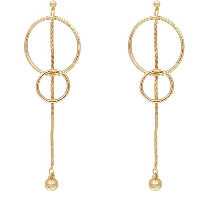 Double Hoop Tassel Earrings