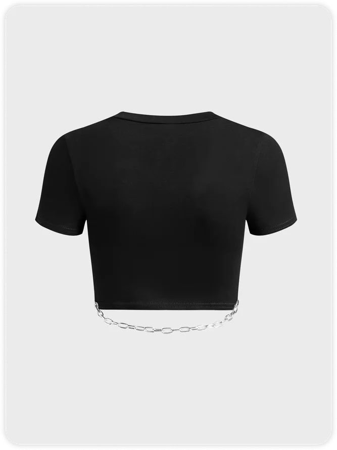 Black Metal Chain Top Top