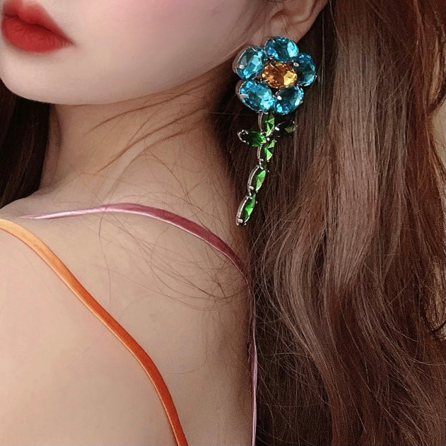 Crystal Flower Earrings