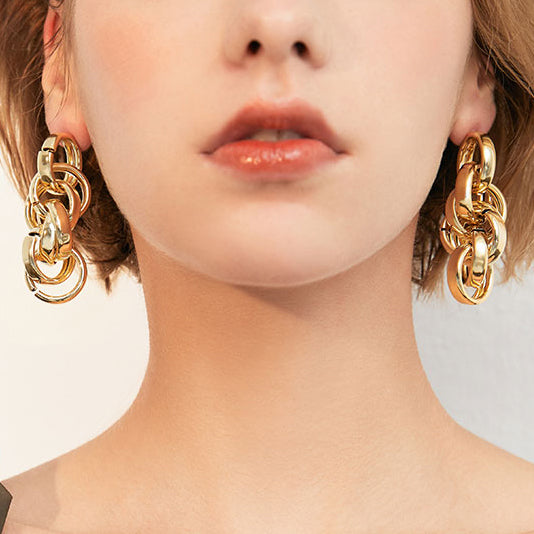 Multi-layer Circle Metal Earrings