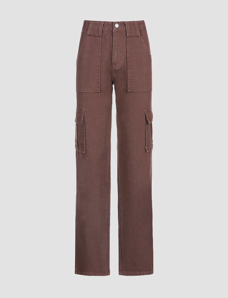 Pocket Cargo Denim Pants