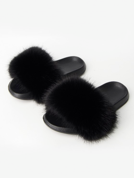 Fluffy Faux Fuzzy Fur Comfortable Slippers Slides