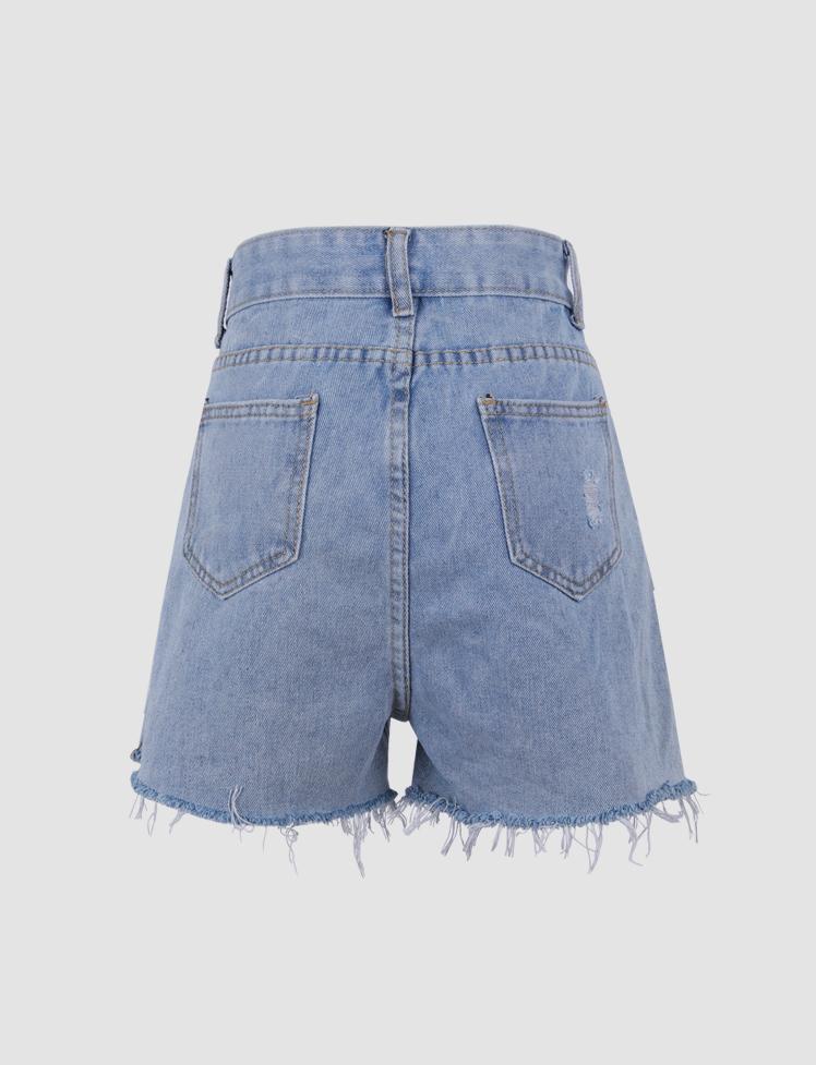 High Waist Denim Shorts Pants