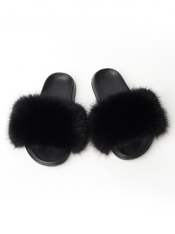 Fluffy Faux Fuzzy Fur Comfortable Slippers Slides