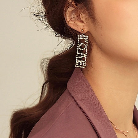LOVE Crystal Earrings