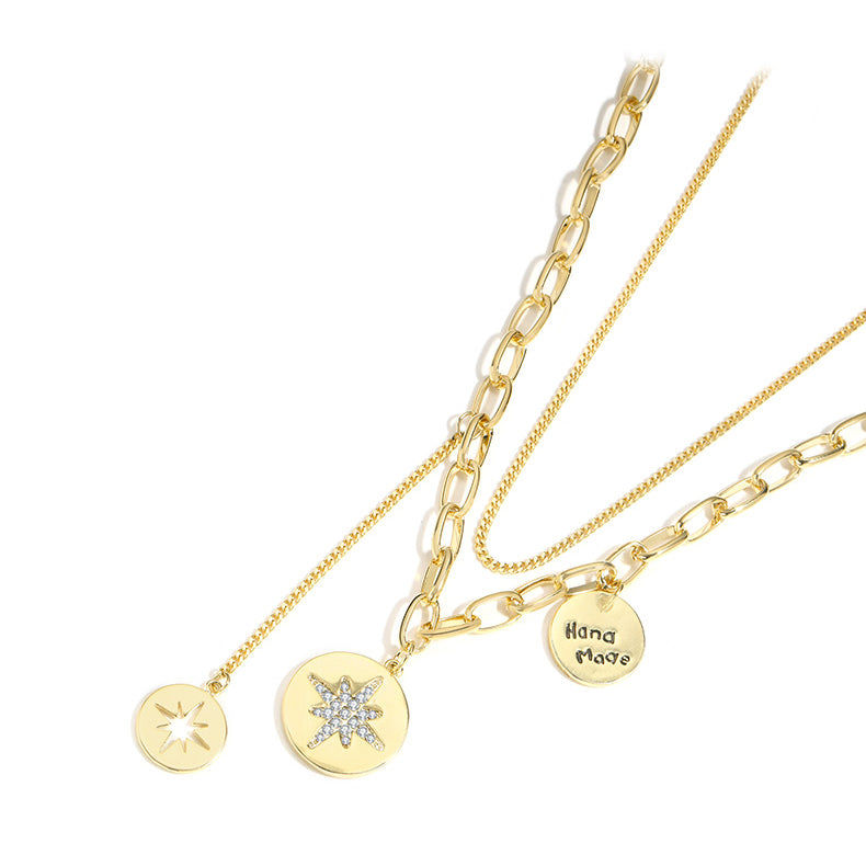 Baroque Double Pearl Metal Necklace