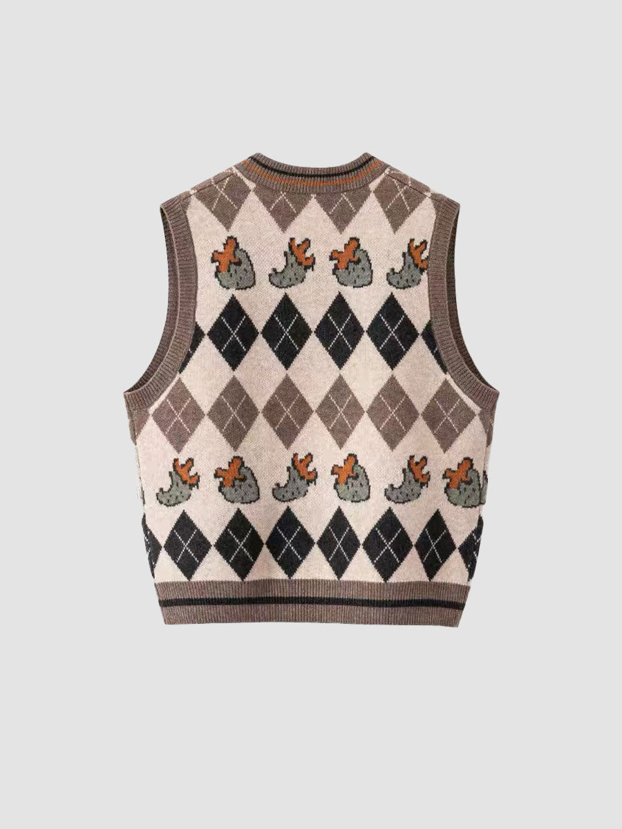 Strawberry Knit Sweater Vest