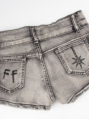 Pirate King Nami Printed Denim Shorts with Belt