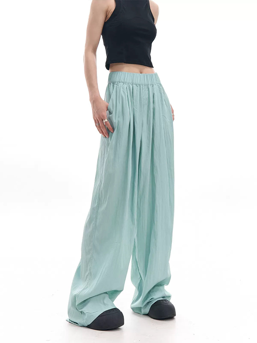 Casual Loose Pleated Wide Leg Suit Pants