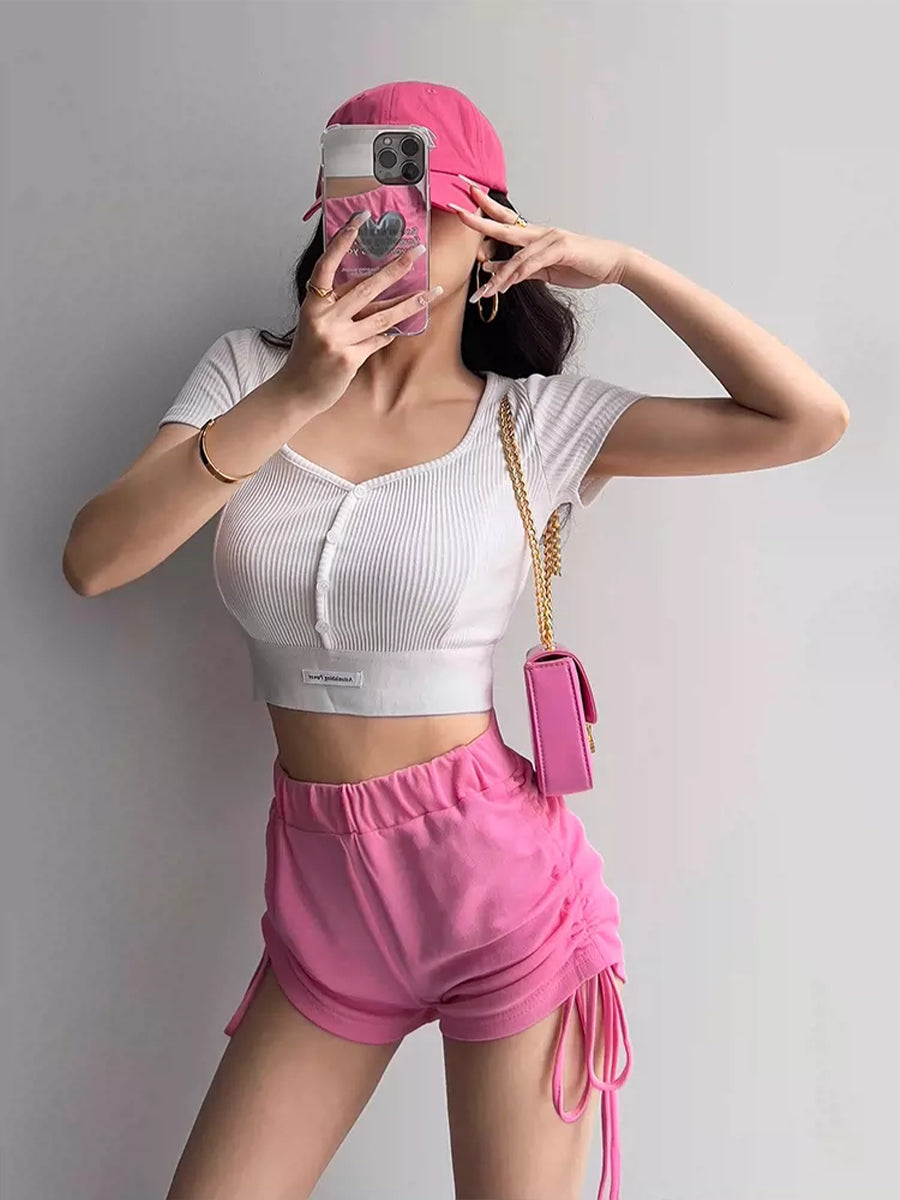 Sexy Skinny Knit Short Crop Top