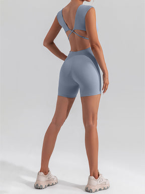 Plain Backless Straps Unitards Skin-Friendly Sleeveless Romper