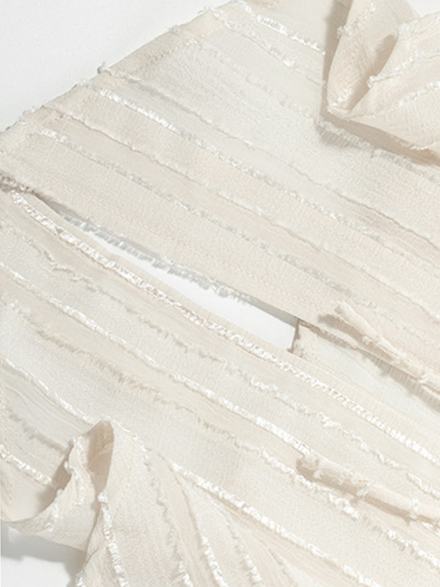 Chiffon Tied Slim Shirt Top