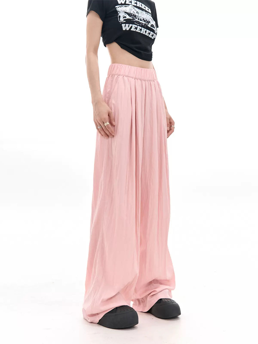 Casual Loose Pleated Wide Leg Suit Pants