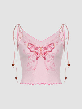 Butterfly Pink Cami Top with Sleeve Cover