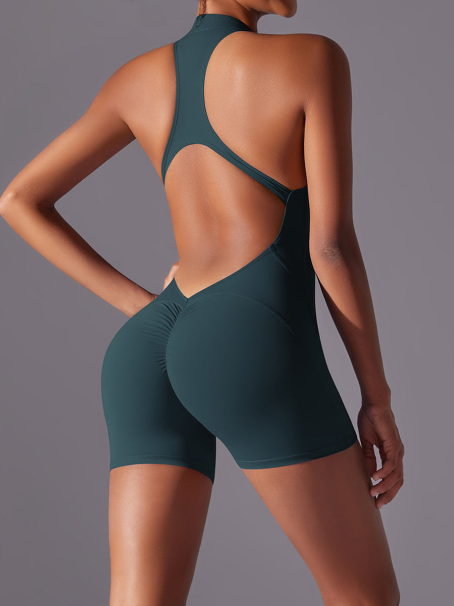 Plain Backless Straps Unitards Skin-Friendly Sleeveless Romper