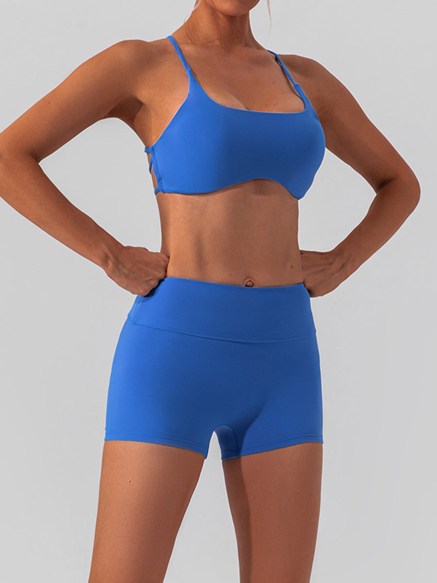 Solid Color Running Shorts for Womens Causal Tummy Control Workout Shorts High Waisted Yoga Capris Shorts