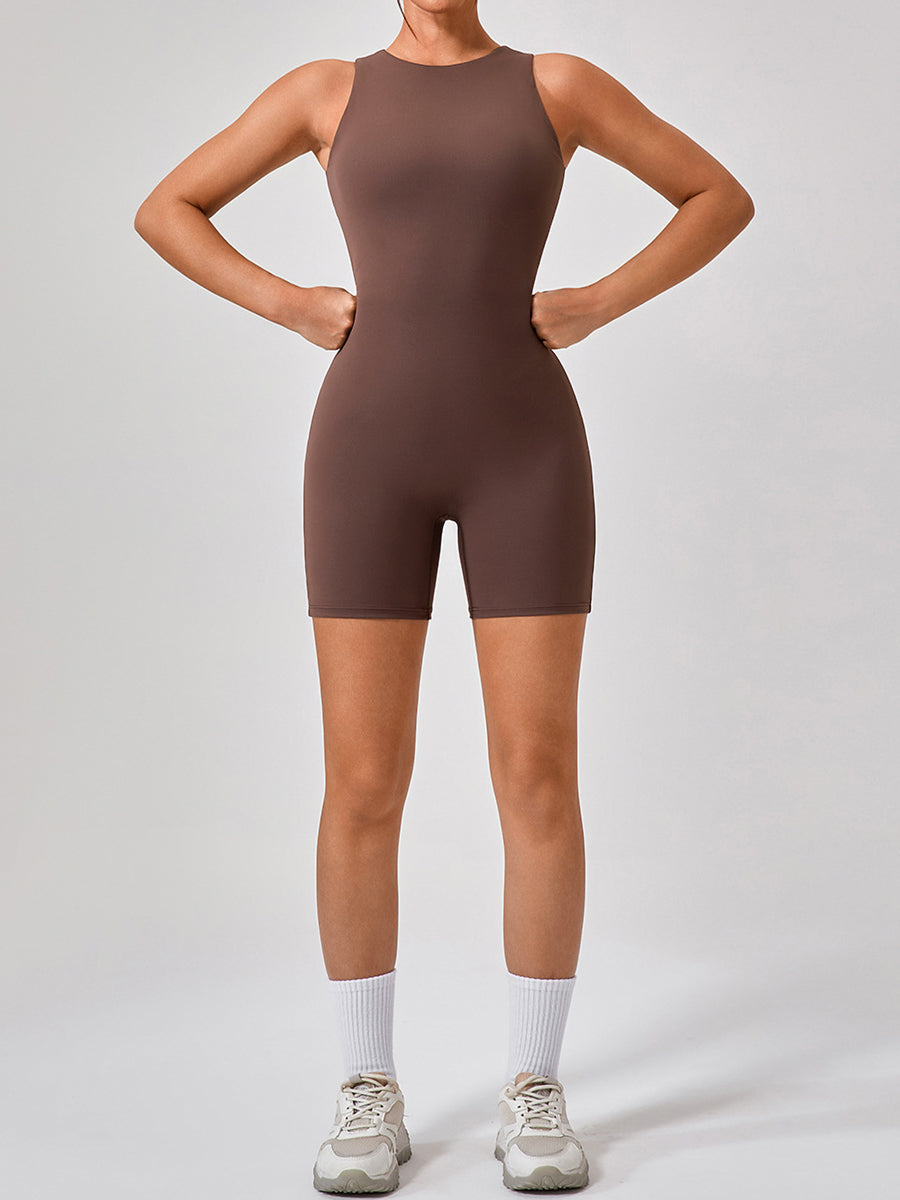 Plain Women Unitards Skin-Friendly Sleeveless Romper