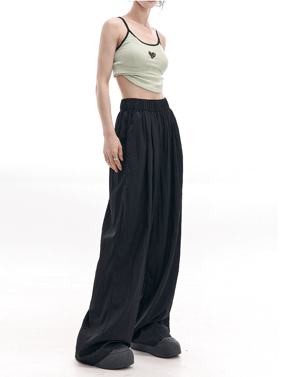 Casual Loose Pleated Wide Leg Suit Pants