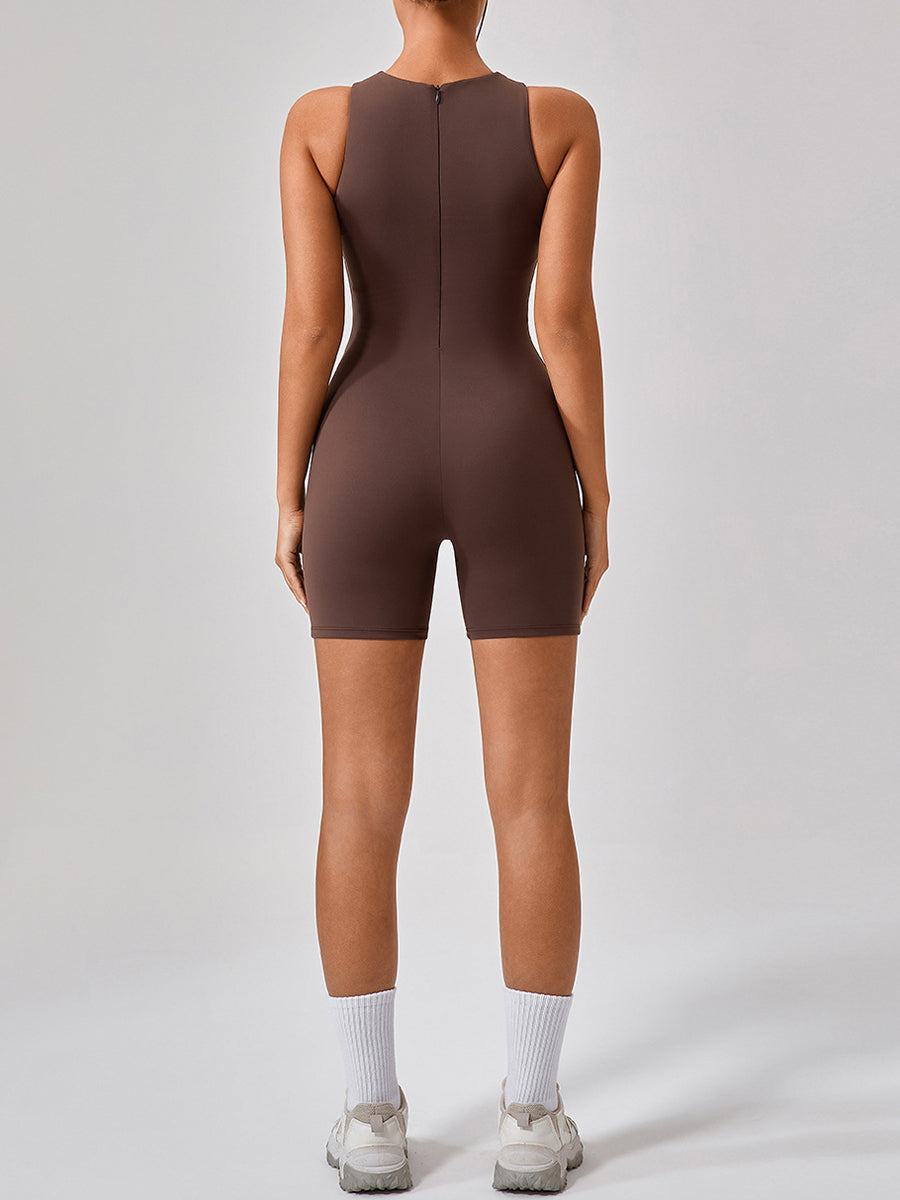 Plain Women Unitards Skin-Friendly Sleeveless Romper