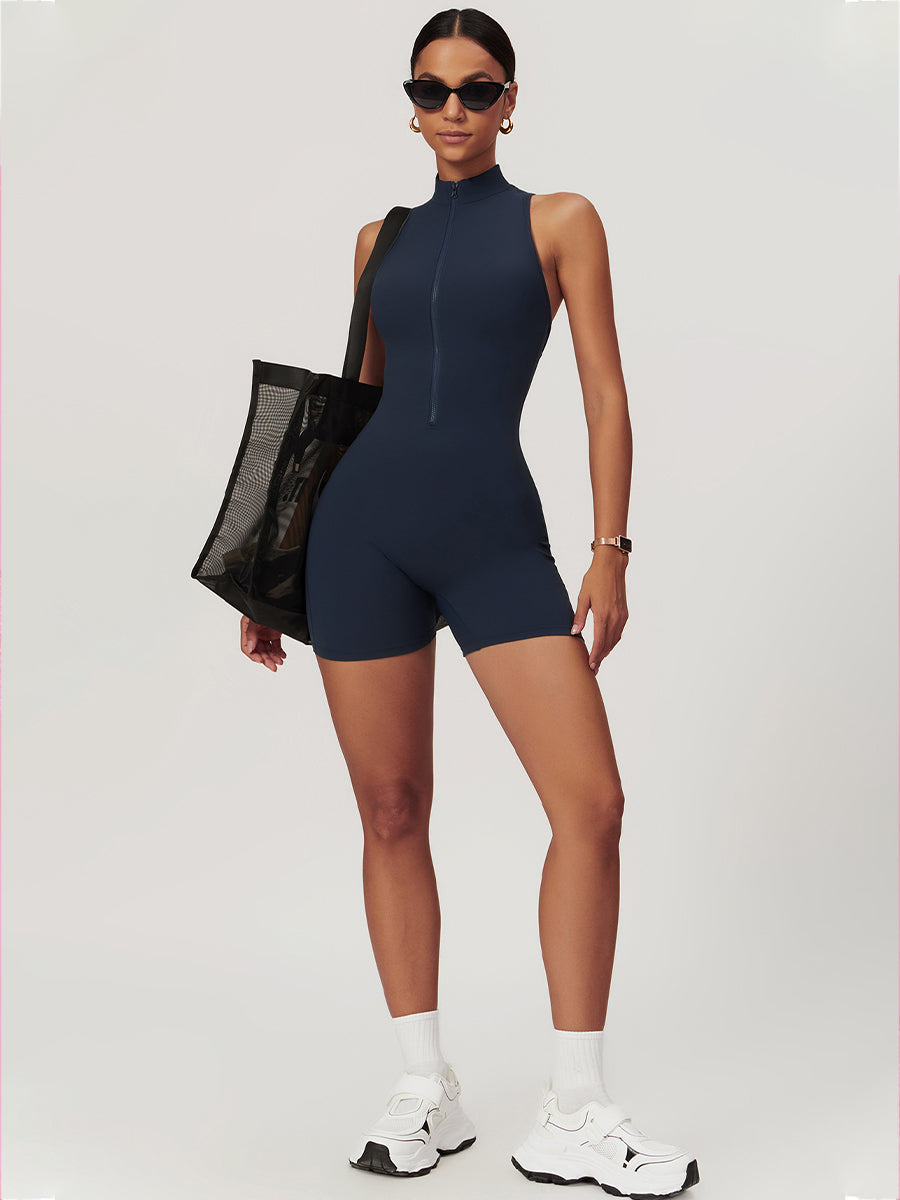 Plain Backless Straps Unitards Skin-Friendly Sleeveless Romper