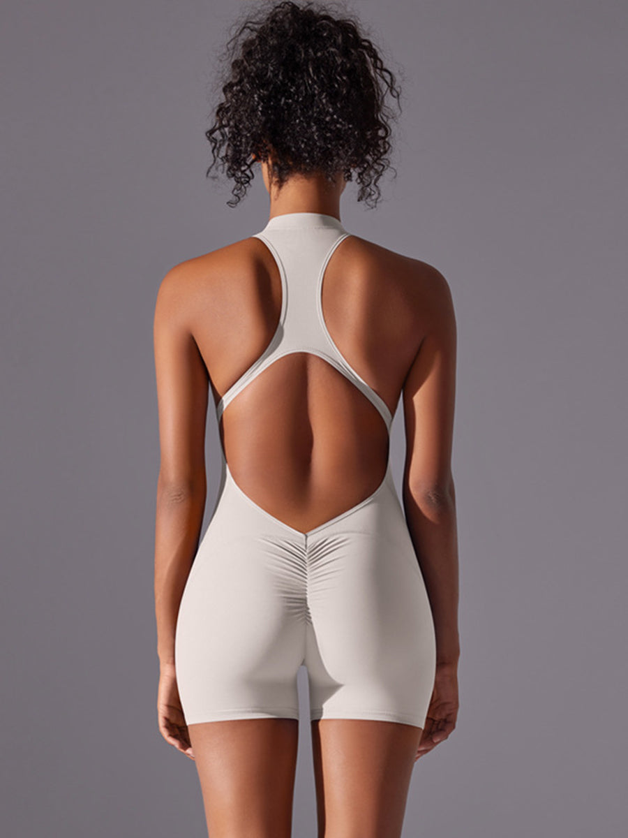 Plain Backless Straps Unitards Skin-Friendly Sleeveless Romper